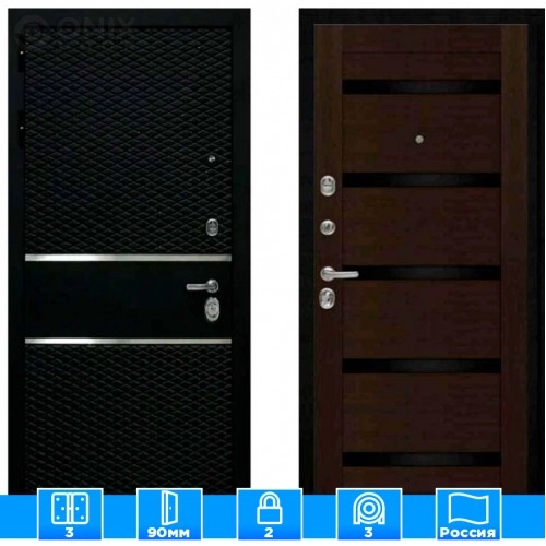 Входная дверь Мираж 121483 Венге/Черный