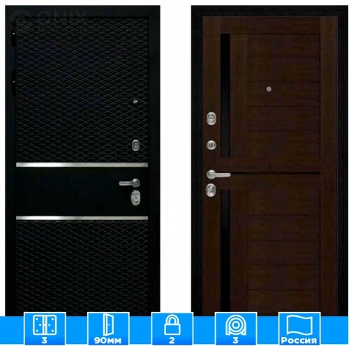 Входная дверь Мираж 121484 Венге/Черный