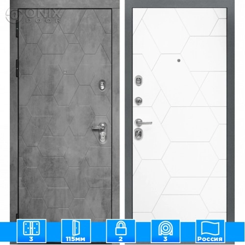 Входная дверь Мираж 121532 Белый/Серый