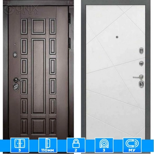 Входная дверь Мираж 121534 Белый/Венге