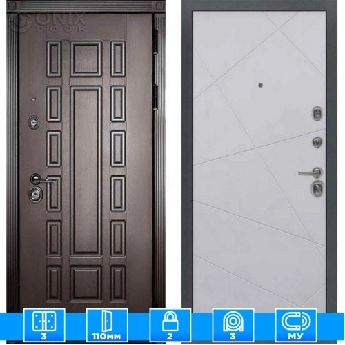 Входная дверь Мираж 121536 Серый/Венге