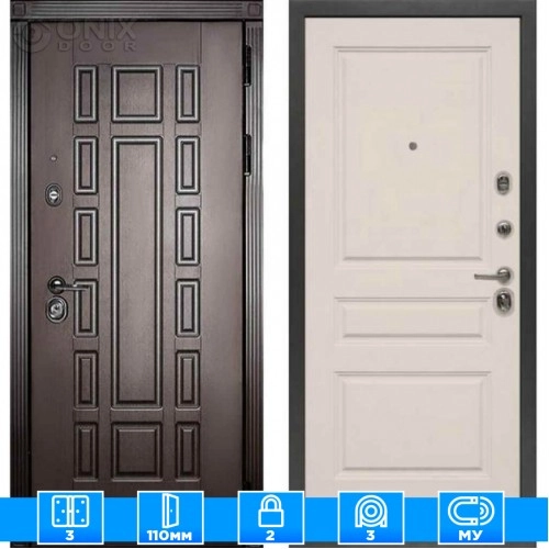 Входная дверь Мираж 121538 Белый/Венге