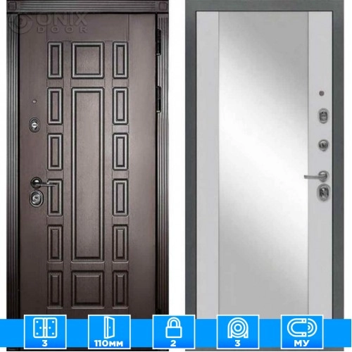 Входная дверь Мираж 121542 Серый/Венге