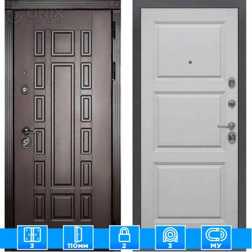 Входная дверь Мираж 121548 Серый/Венге