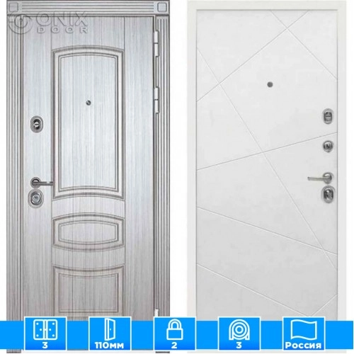 Входная дверь Мираж 121551 Белый/Серый