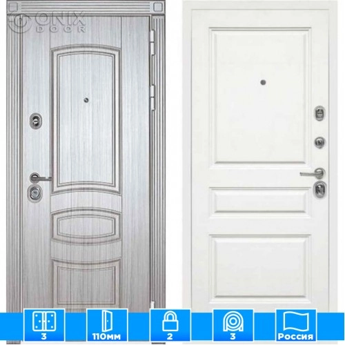 Входная дверь Мираж 121553 Белый/Серый