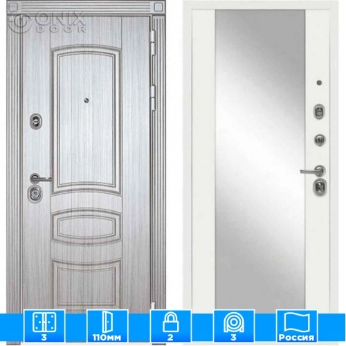 Входная дверь Мираж 121555 Белый/Серый