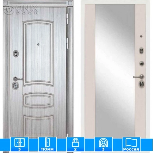 Входная дверь Мираж 121556 Светлый/Серый