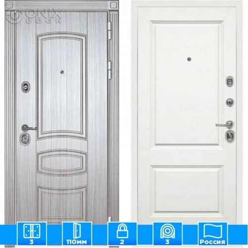 Входная дверь Мираж 121558 Белый/Серый