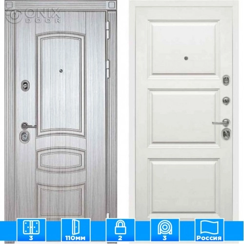 Входная дверь Мираж 121560 Белый/Серый