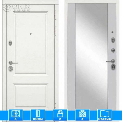 Входная дверь Мираж 121570 Серый/Белый