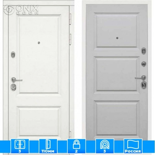 Входная дверь Мираж 121576 Серый/Белый