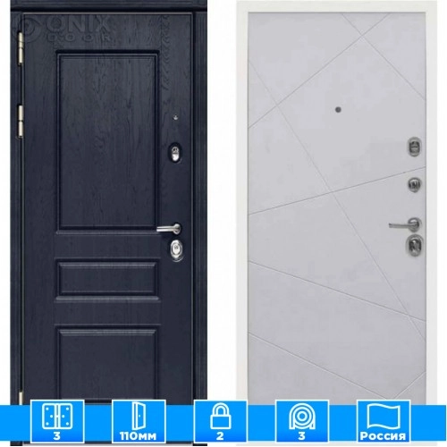 Входная дверь Мираж 121577 Серый/Синий