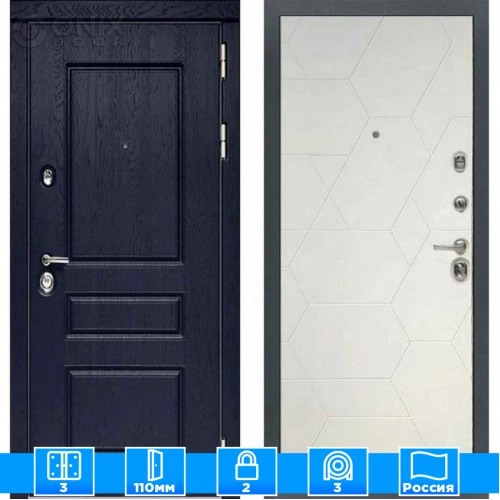 Входная дверь Мираж 121580 Белый/Синий