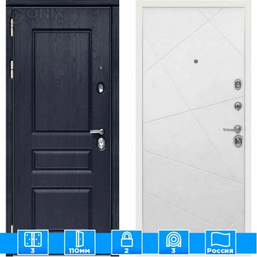 Входная дверь Мираж 121582 Белый/Синий