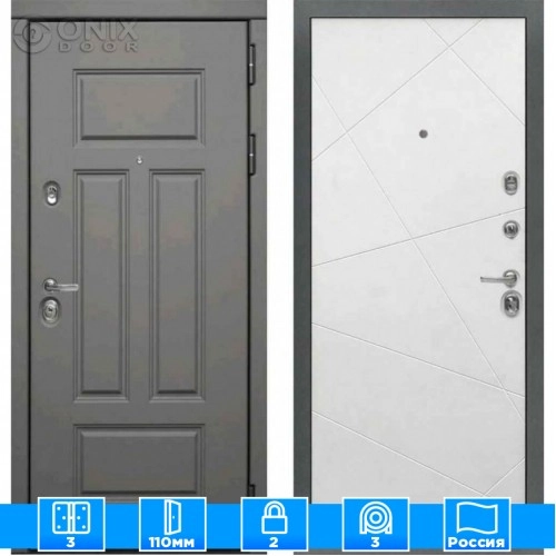 Входная дверь Мираж 121592 Белый/Серый