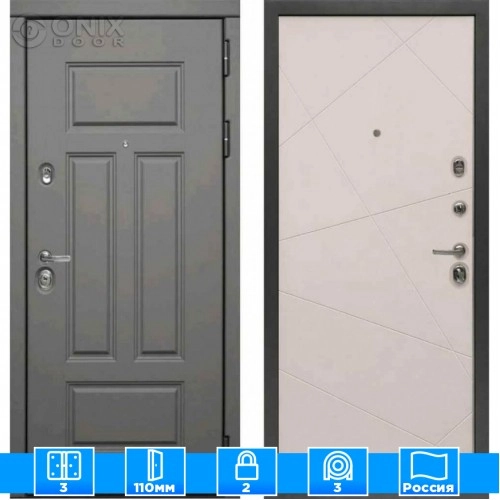 Входная дверь Мираж 121593 Светлый/Серый