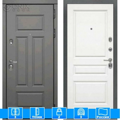 Входная дверь Мираж 121595 Белый/Серый