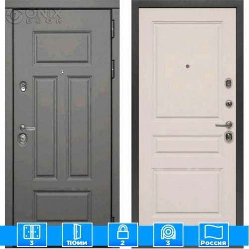 Входная дверь Мираж 121596 Светлый/Серый