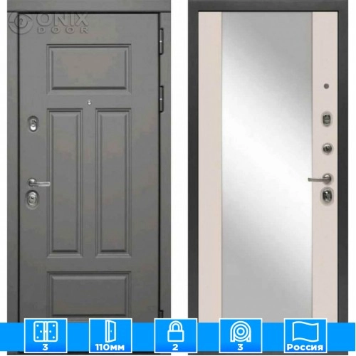 Входная дверь Мираж 121599 Светлый/Серый