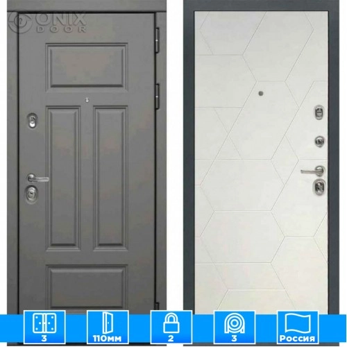 Входная дверь Мираж 121601 Белый/Серый