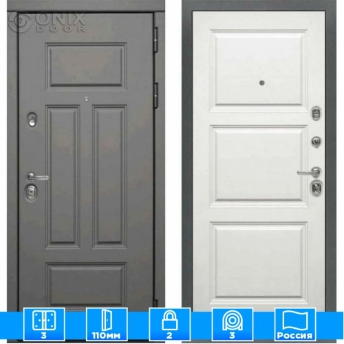 Входная дверь Мираж 121604 Белый/Серый