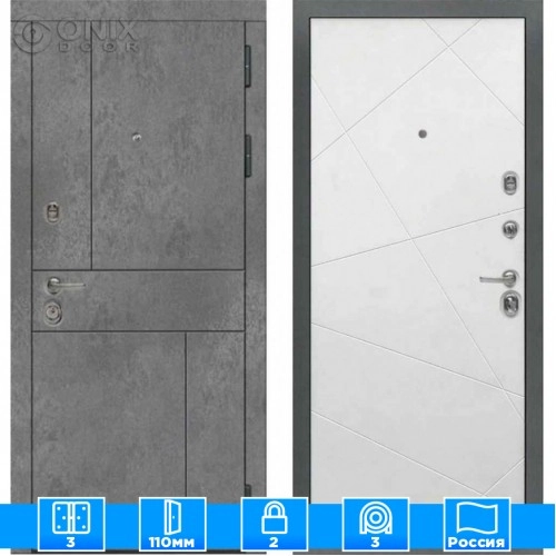 Входная дверь Мираж 121607 Белый/Серый