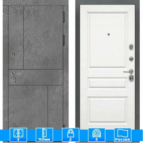 Входная дверь Мираж 121610 Белый/Серый