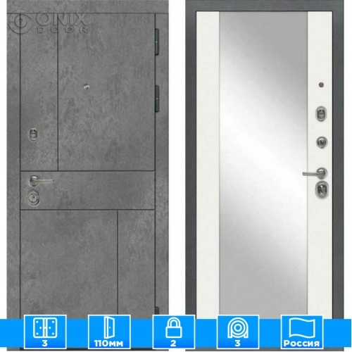 Входная дверь Мираж 121613 Белый/Серый