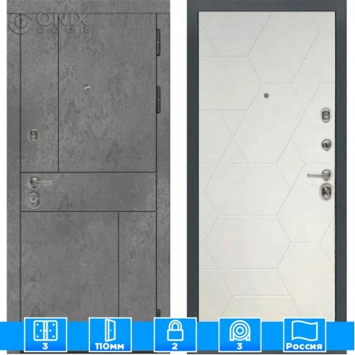 Входная дверь Мираж 121616 Белый/Серый