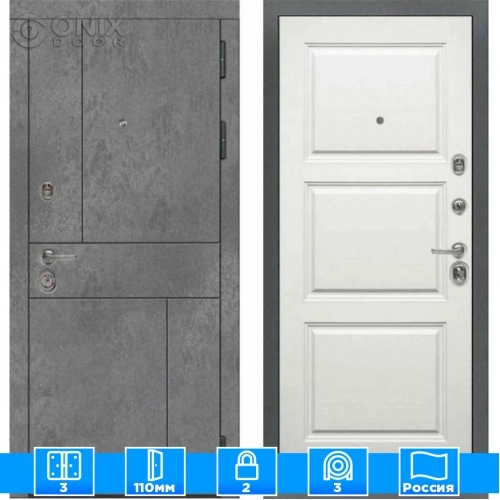 Входная дверь Мираж 121619 Белый/Серый