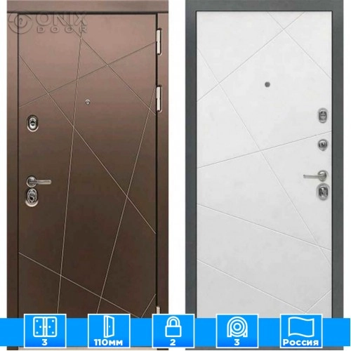 Входная дверь Мираж 121622 Белый/Коричневый