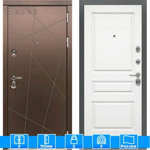 Входная дверь Мираж 121625 Белый/Коричневый