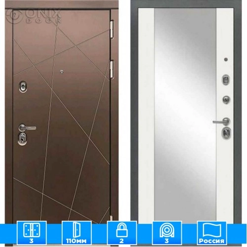 Входная дверь Мираж 121628 Белый/Коричневый