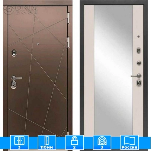 Входная дверь Мираж 121629 Светлый/Коричневый