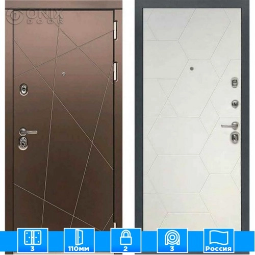 Входная дверь Мираж 121631 Белый/Коричневый