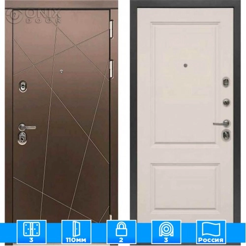 Входная дверь Мираж 121632 Светлый/Коричневый