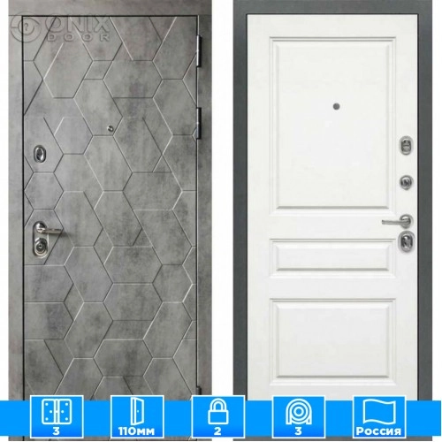 Входная дверь Мираж 121640 Белый/Серый