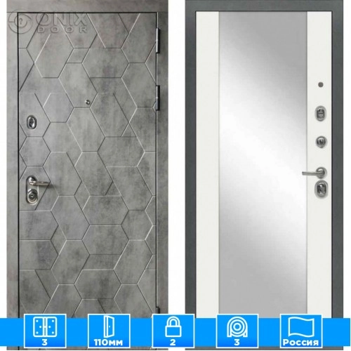 Входная дверь Мираж 121643 Белый/Серый