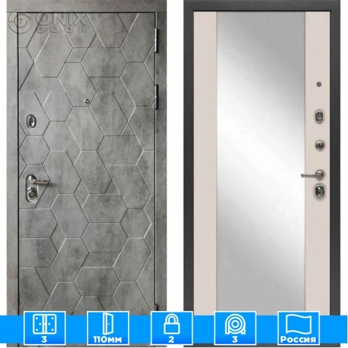 Входная дверь Мираж 121644 Светлый/Серый