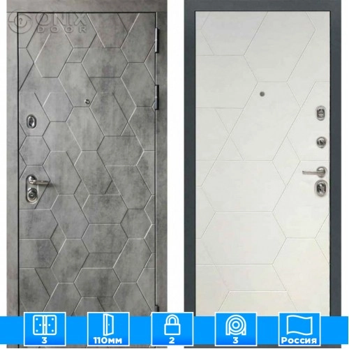 Входная дверь Мираж 121646 Белый/Серый