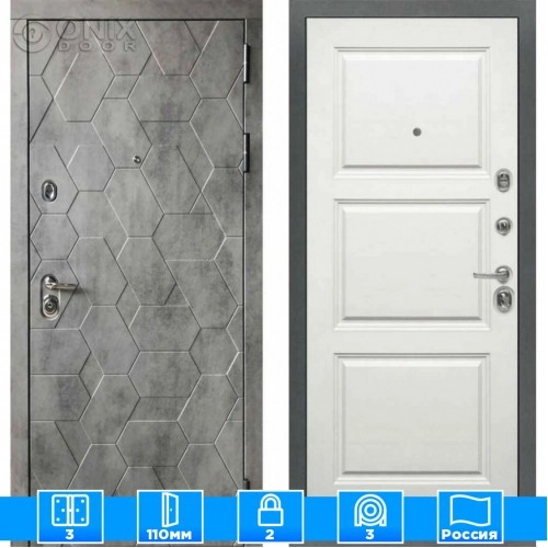 Входная дверь Мираж 121649 Белый/Серый