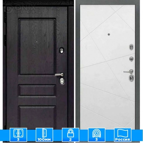 Входная дверь Мираж 121652 Белый/Черный