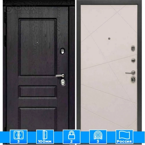 Входная дверь Мираж 121653 Светлый/Черный