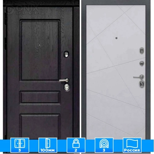 Входная дверь Мираж 121654 Серый/Черный