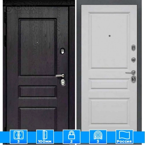 Входная дверь Мираж 121657 Серый/Черный