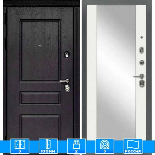 Входная дверь Мираж 121658 Белый/Черный