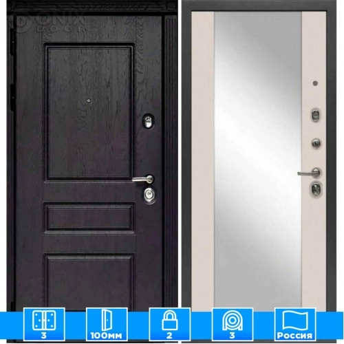 Входная дверь Мираж 121659 Светлый/Черный