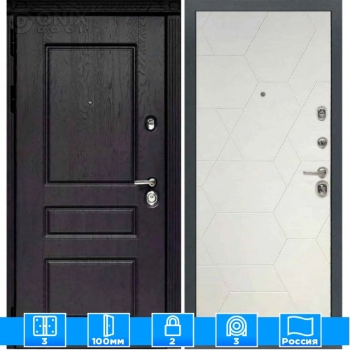 Входная дверь Мираж 121661 Белый/Черный