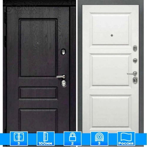 Входная дверь Мираж 121664 Белый/Черный